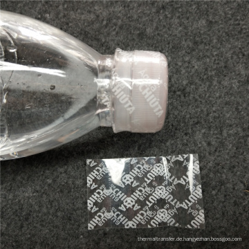 Transparente Wärmeschrinketikett für Wasserflaschen Schrumpfkappendichtung